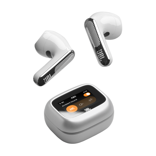 JBL Live Flex 4 - Silver - True wireless Noise Cancelling earbuds - Top