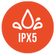 IPX5 water-resistant