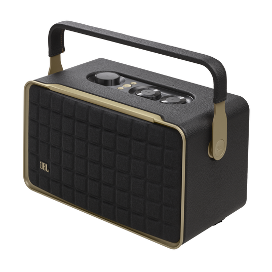 JBL Authentics 300 - Black - Portable smart home speaker with Wi-Fi, Bluetooth and voice assistants with retro design. - Detailshot 2