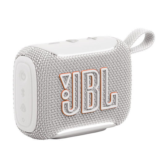JBL Go 5 - White - Ultra-portable waterproof and drop-proof speaker with JBL legendary sound and ambient edge lighting - Hero