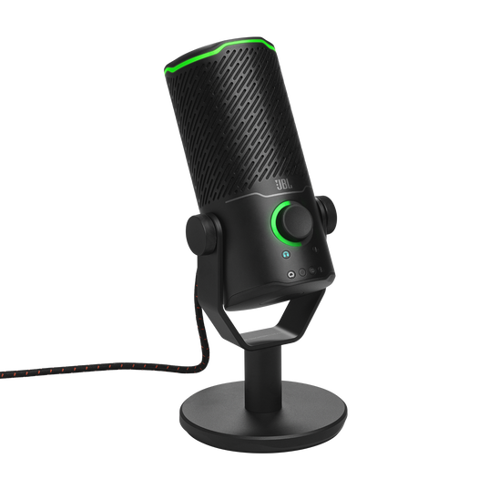 JBL Quantum Stream Studio - Chrome - Quad pattern premium USB microphone for streaming, recording and gaming - Hero