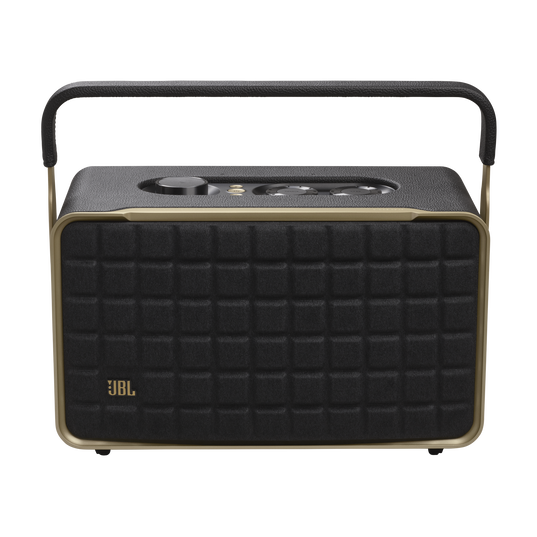 JBL Authentics 300 - Black - Portable smart home speaker with Wi-Fi, Bluetooth and voice assistants with retro design. - Front