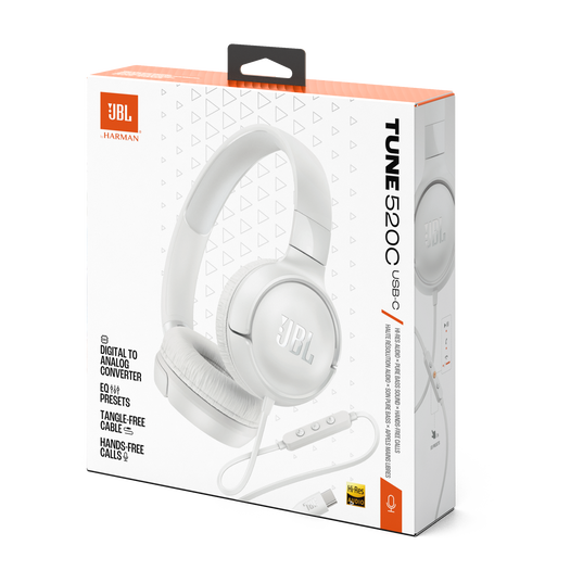 JBL Tune 520C USB-C - White - Hi-Res wired on-ear headphones - Detailshot 15