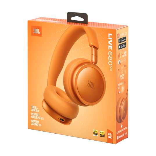 JBL Live 680NC - Orange - Wireless on-ear Noise Cancelling headphones - Detailshot 15