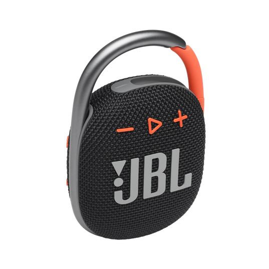 JBL Clip 4 - Black / Orange - Ultra-portable Waterproof Speaker - Hero