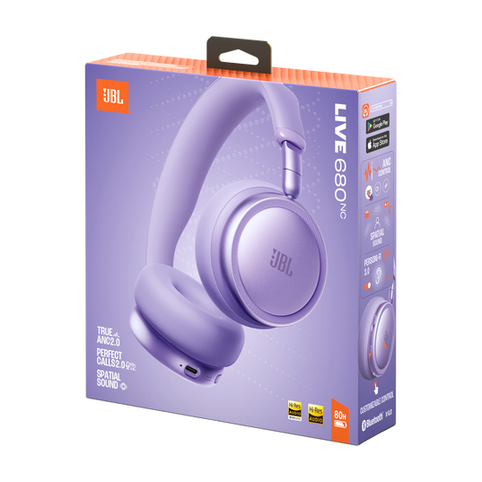 JBL Live 680NC - Purple - Wireless on-ear Noise Cancelling headphones - Detailshot 15