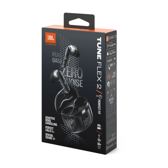 JBL Tune Flex 2 Ghost Edition - Ghost Black - True Wireless Noise Cancelling Earbuds - Detailshot 15