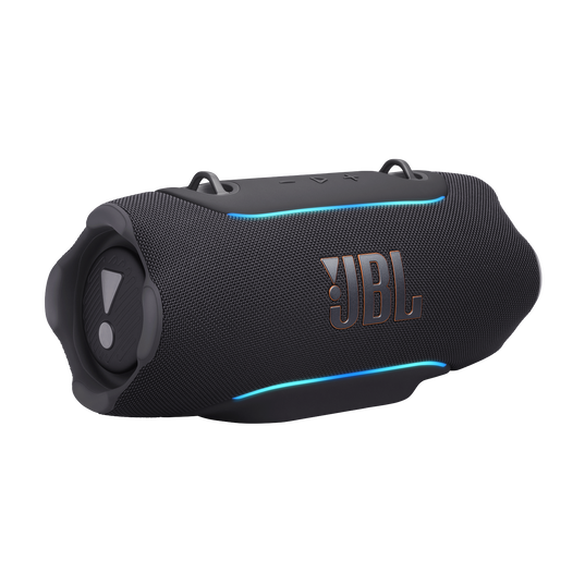 JBL Xtreme 5 - Black - Portable waterproof speaker with massive legendary JBL sound, ambient edge lighting, and a convenient shoulder strap - Back