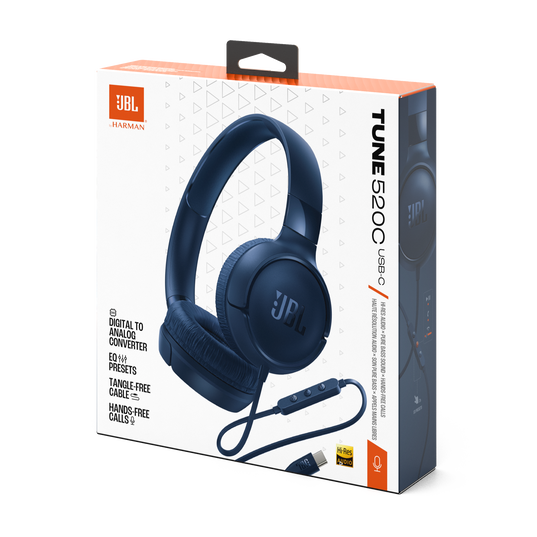 JBL Tune 520C USB-C - Blue - Hi-Res wired on-ear headphones - Detailshot 15