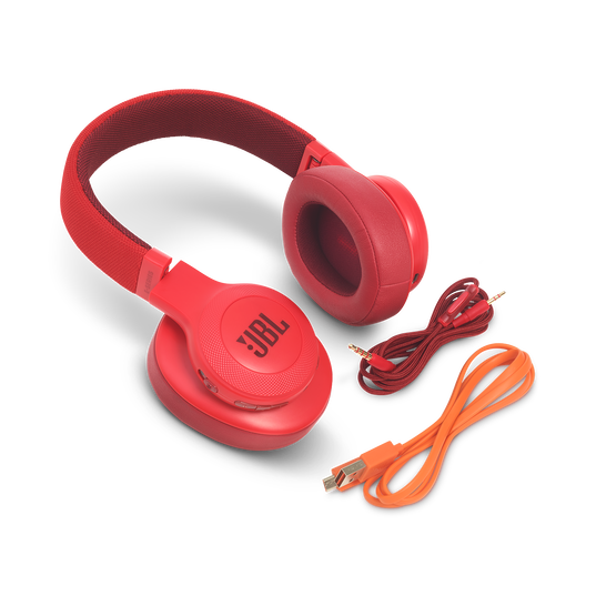 JBL E55BT - Red - Wireless over-ear headphones - Detailshot 5