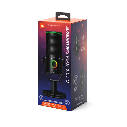 JBL Quantum Stream Studio - Chrome - Quad pattern premium USB microphone for streaming, recording and gaming - Detailshot 15