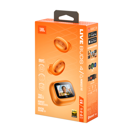 JBL Live Buds 4 - Orange - True wireless Noise Cancelling earbuds - Detailshot 15