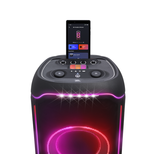 JBL PartyBox Ultimate - Black - Massive party speaker with powerful sound, multi-dimensional lightshow, and splashproof design. - Detailshot 1