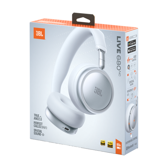 JBL Live 680NC - White - Wireless on-ear Noise Cancelling headphones - Detailshot 15