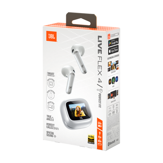 JBL Live Flex 4 - Silver - True wireless Noise Cancelling earbuds - Detailshot 15