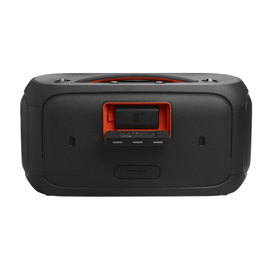JBL PartyBox On-the-Go 2 - Black - Portable party speaker with two wireless digital mics, handle and a shoulder strap - Back
