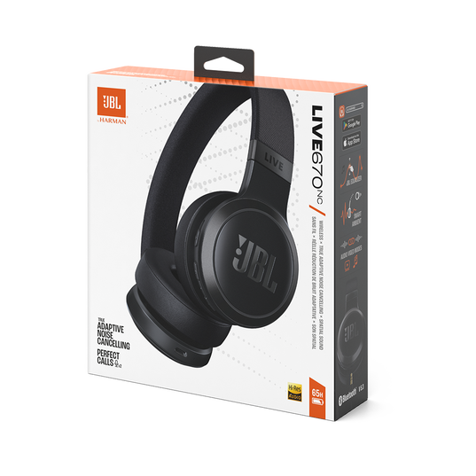 JBL Live 670NC - Black - Wireless On-Ear Headphones with True Adaptive Noise Cancelling - Detailshot 10