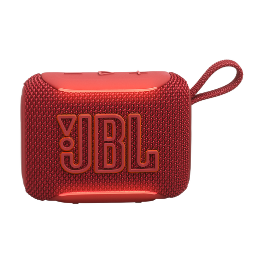 JBL Go 5 - Red - Ultra-portable waterproof and drop-proof speaker with JBL legendary sound and ambient edge lighting - Front