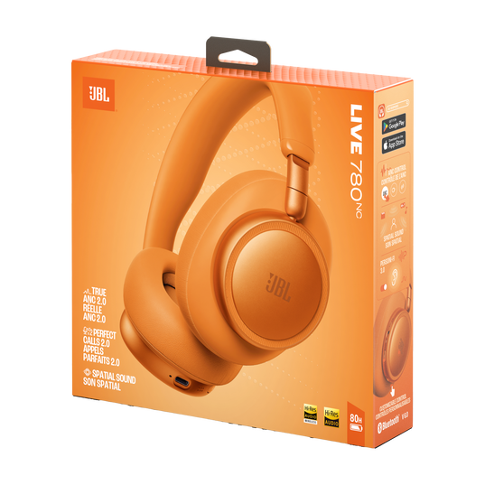 JBL Live 780NC - Orange - Wireless over-ear Noise Cancelling headphones - Detailshot 15