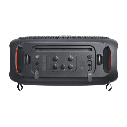 JBL PartyBox On-the-Go Essential - Black - Portable party speaker with built-in lights and wireless mic - Detailshot 9