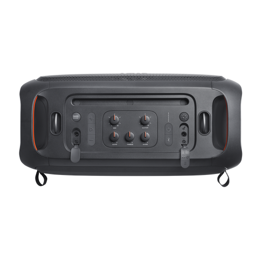 JBL PartyBox On-the-Go Essential - Black - Portable party speaker with built-in lights and wireless mic - Detailshot 9