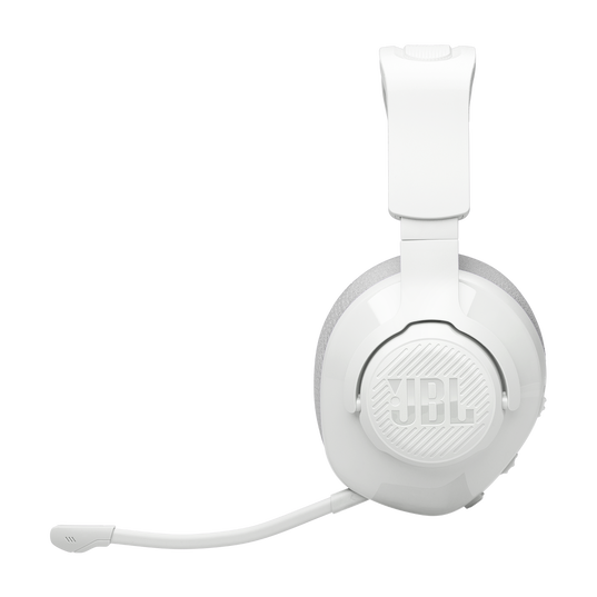 JBL Quantum 360 Wireless - White - Wireless over-ear gaming headset with surround sound and detachable mic - Left