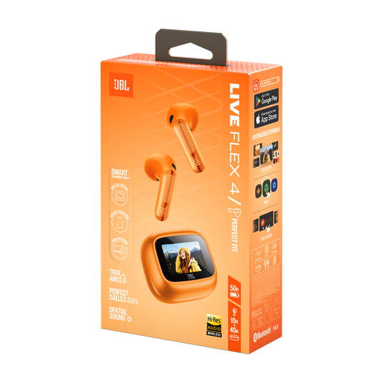 JBL Live Flex 4 - Orange - True wireless Noise Cancelling earbuds - Detailshot 15