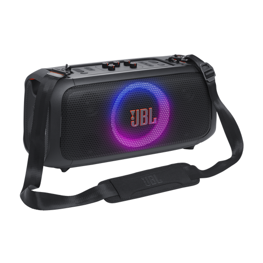 JBL PartyBox On-the-Go Essential - Black - Portable party speaker with built-in lights and wireless mic - Detailshot 13