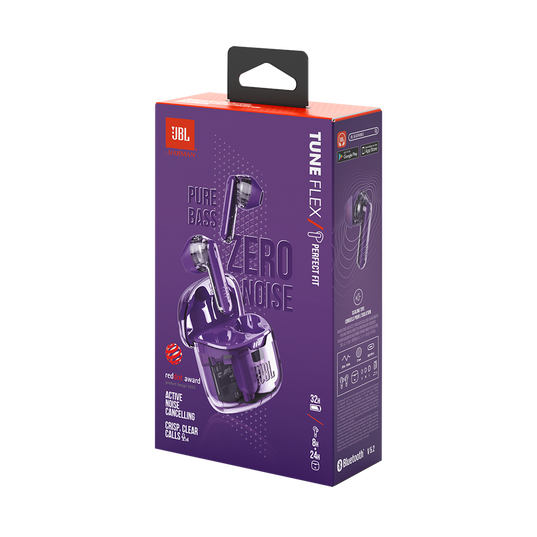 JBL Tune Flex - Purple Ghost - True wireless Noise Cancelling earbuds - Detailshot 15