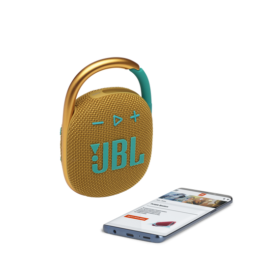JBL Clip 4 - Yellow - Ultra-portable Waterproof Speaker - Detailshot 1