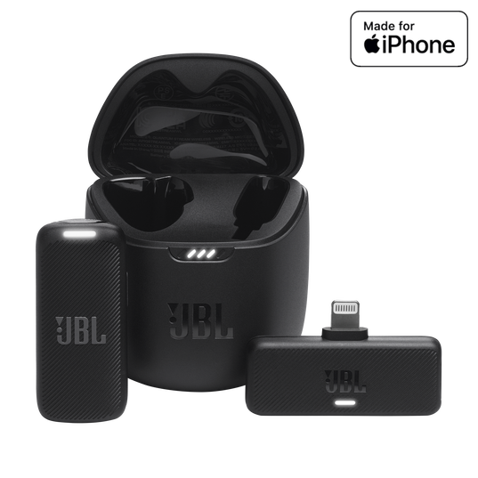 JBL Quantum Stream Wireless Lightning - Black - Wearable wireless streaming microphone for Lightning connection - Hero